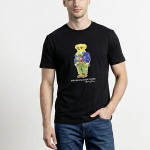 POLO Ralph Lauren Crew Neck T-Shirt -Black Denim Bear