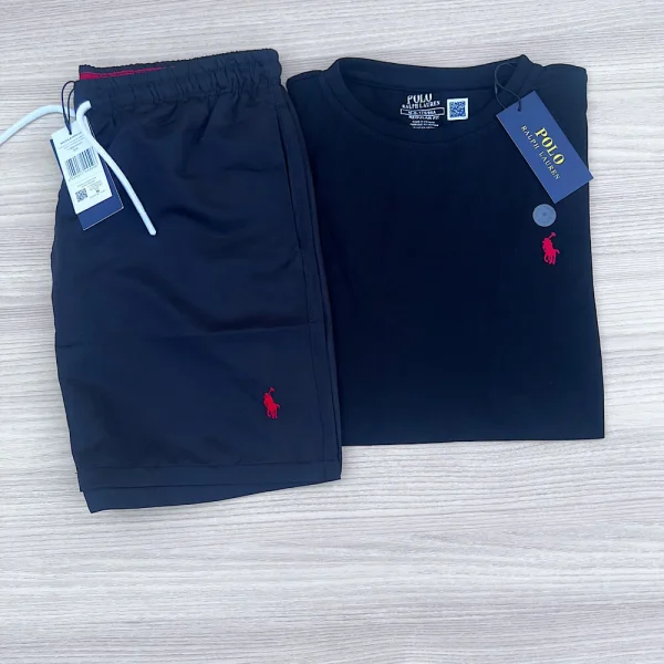 POLO RALPH LAUREN CREWNECK T-SHIRT COMBO WITH 4 DEFERENT COLOUR SWIMMING SHORTS/UNISEX