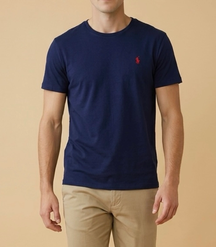 navy blue crewneck t-shirt